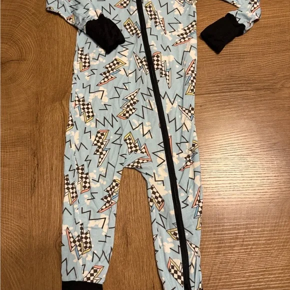 Lucky Elk Lighting Checks Bamboo Footie - Picture 3 of 6